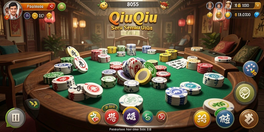 Tampilan gameplay QiuQiu yang menarik dan interaktif.