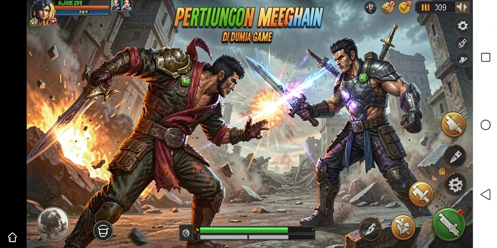 Screenshot utama AJO89 menampilkan momen pertarungan yang seru dan dinamis.