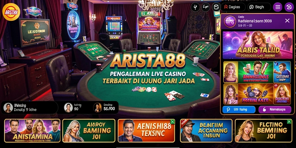 Tampilan gameplay ARISTA88 yang menegangkan dengan dealer langsung.