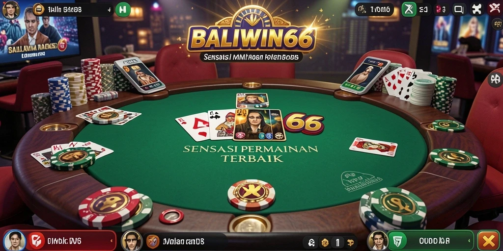 Tampilan gameplay utama BALIWIN66 dengan suasana Poker yang mendebarkan.