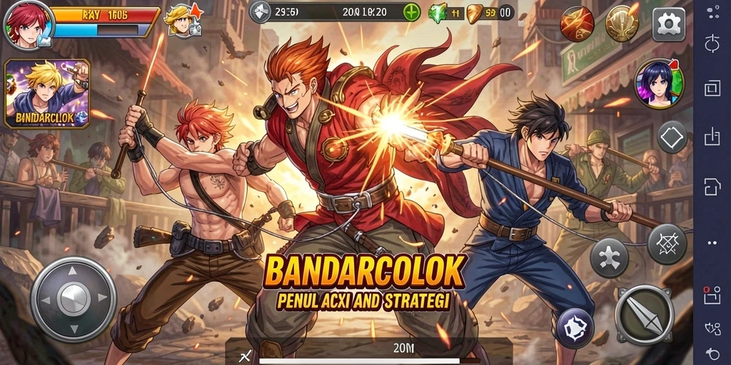 Screenshot BANDARCOLOK menampilkan aksi seru dalam pertempuran Anime.