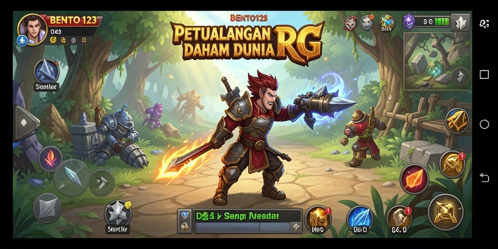 Screenshot BENTO123 menampilkan aksi seru dalam pertarungan RPG.