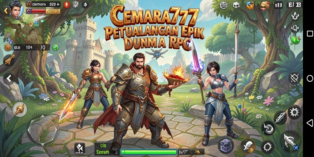 Screenshot menampilkan pertarungan epik dalam dunia RPG CEMARA777.