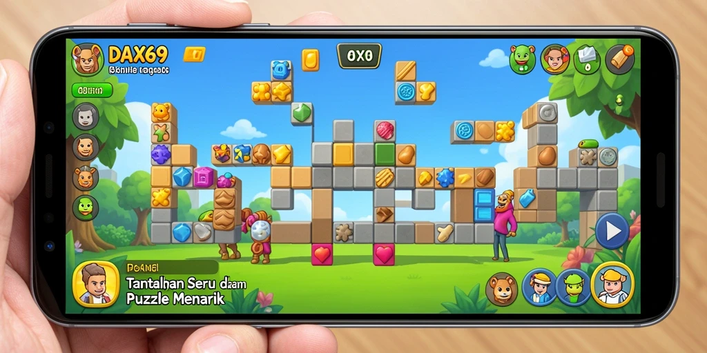 Screenshot dari gameplay DAX69 menampilkan tantangan puzzle seru.