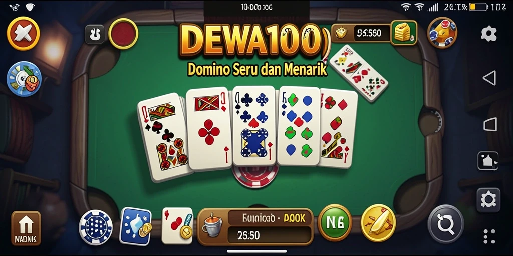Screenshot gameplay DEWA1000 menampilkan suasana seru permainan Domino.