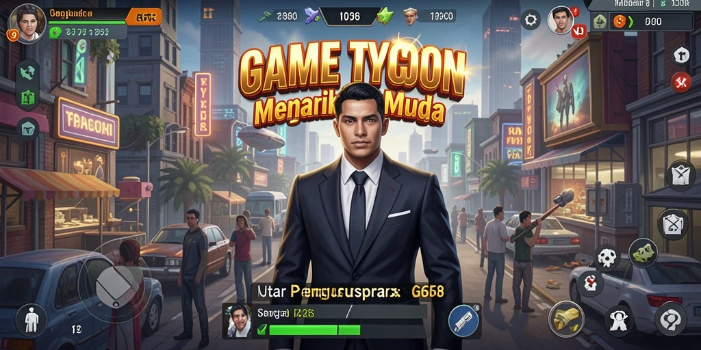 Screenshot utama G668 menampilkan gameplay manajemen bisnis yang seru.