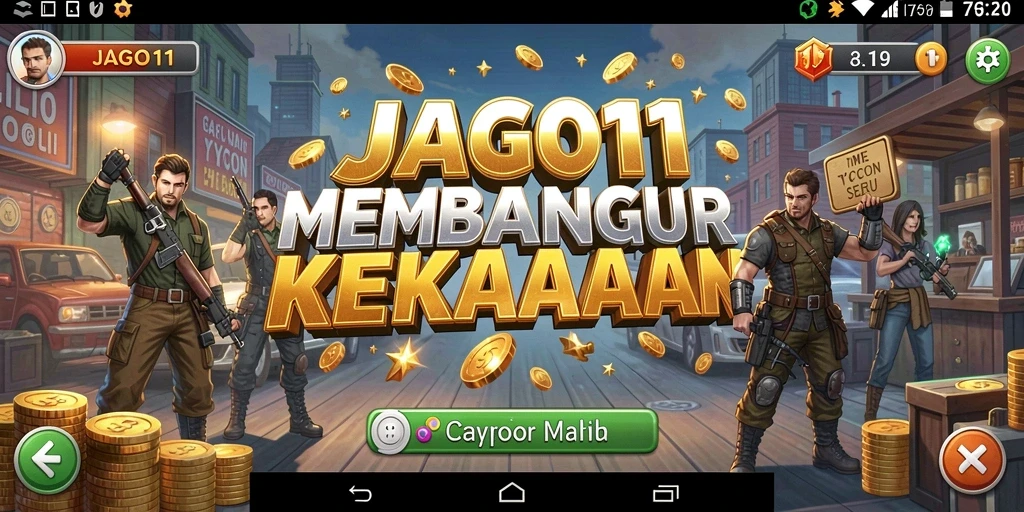 Tampilan menarik dari gameplay Tycoon JAGO11 yang adiktif.