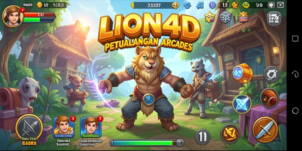 Screenshot gameplay LION4D yang menampilkan aksi seru dalam game Arcade.