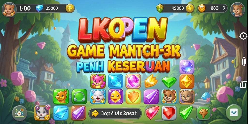 Screenshot gameplay LKOPEN menampilkan keseruan mencocokkan elemen.