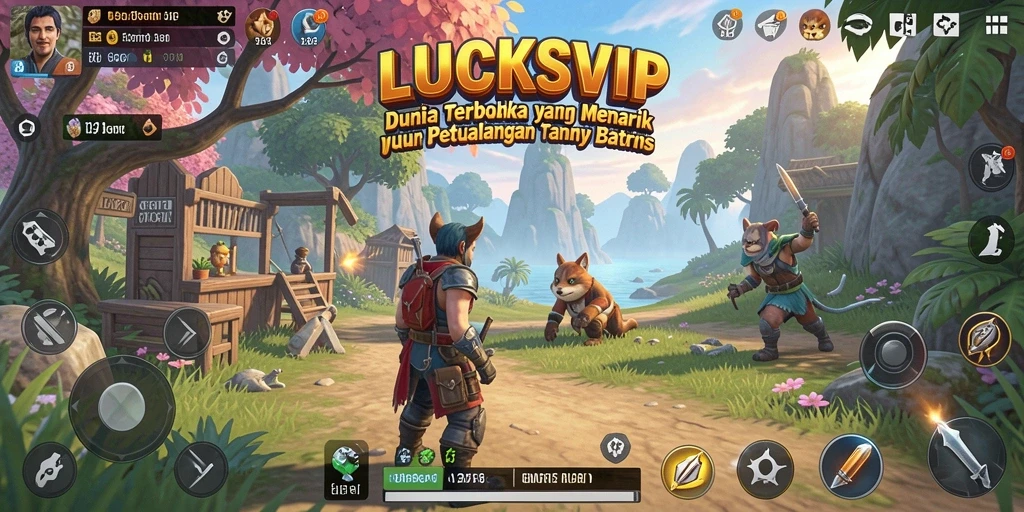 Tampilan gameplay LUCKSVIP dalam dunia terbuka yang menawan.