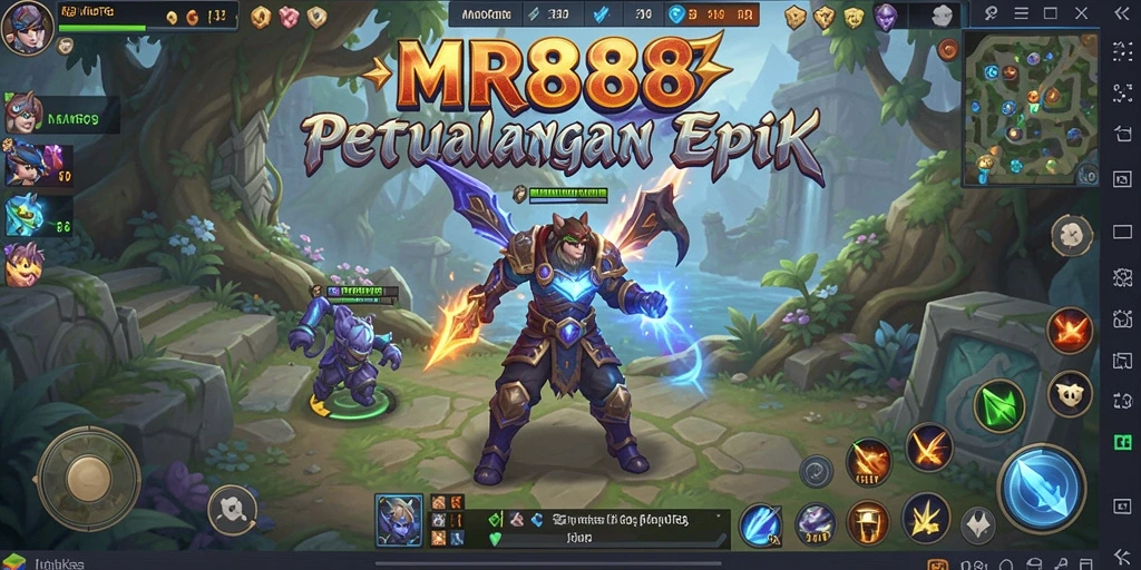 Screenshot MR888 menampilkan pertarungan epik dalam dunia MMORPG yang menawan.
