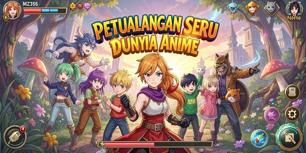 Screenshot MZ356 menampilkan aksi seru dalam pertarungan karakter anime.