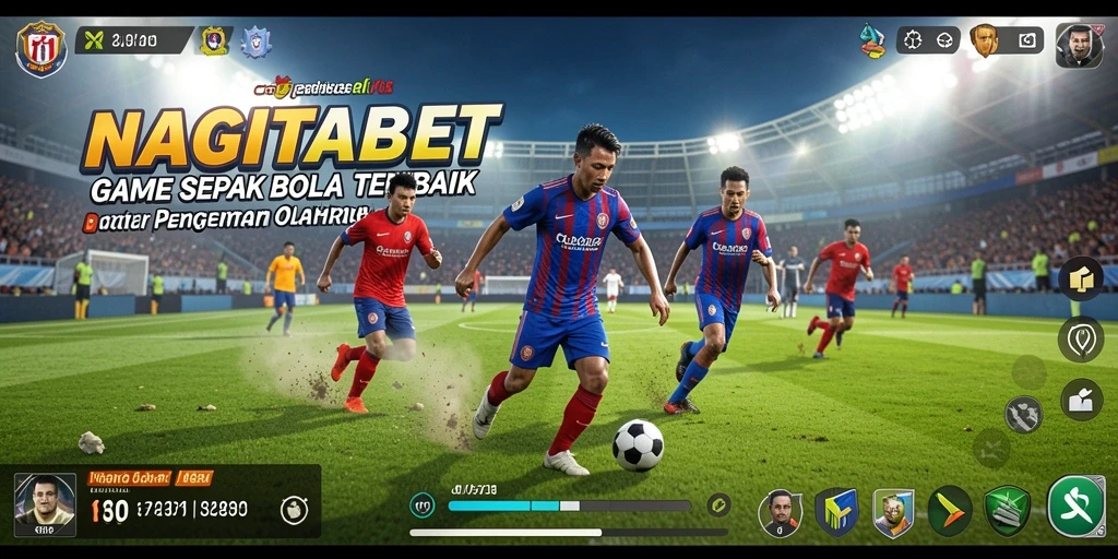 Screenshot gameplay NAGITABET dengan aksi sepak bola yang menegangkan.