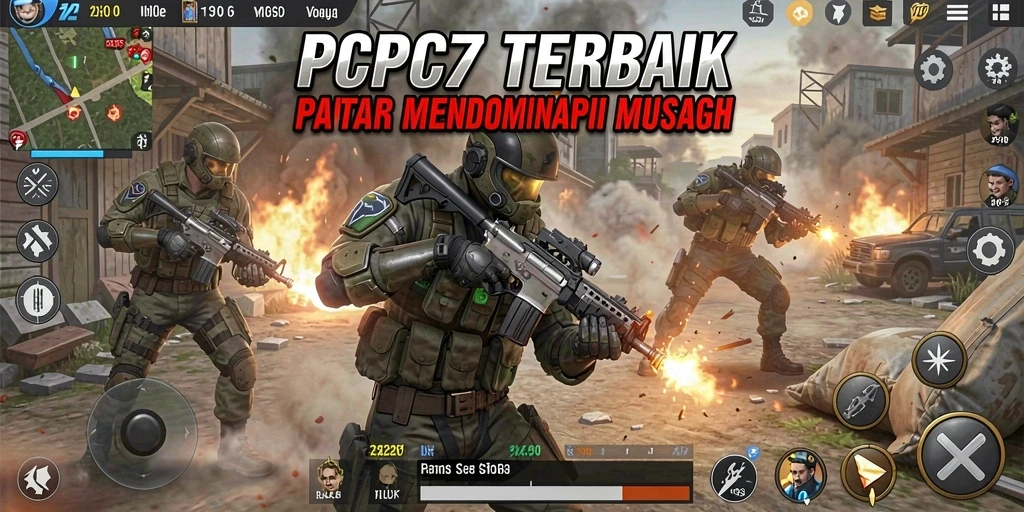 Tampilan gameplay PCPC7 dengan grafis yang memukau dan strategi mendalam.