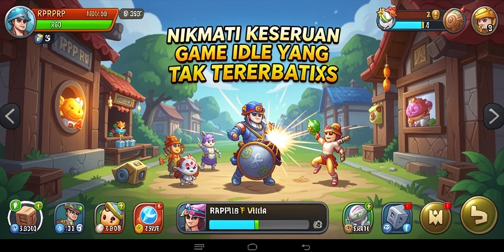 Screenshot utama RPRPRP menampilkan aksi gameplay Idle yang seru.