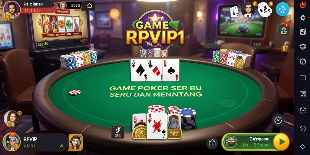 Tampilan gameplay RPVIP1 yang seru dengan aksi poker yang mendebarkan.