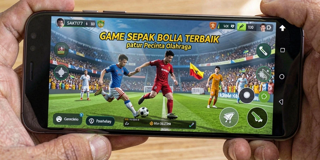 Tangkapan layar gameplay SAKTI77 dalam aksi pertandingan sepak bola.