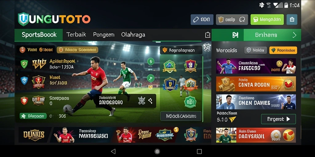 Tampilan gameplay Sportsbook UNGUTOTO dengan fitur taruhan langsung.