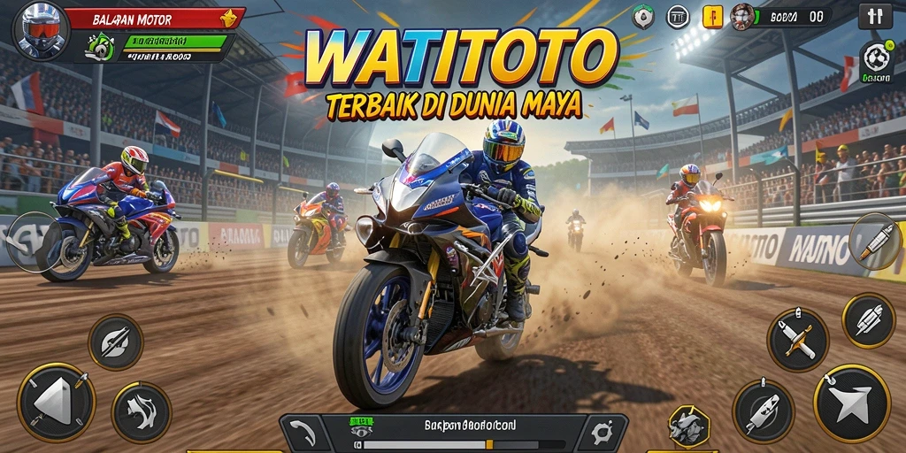 Gameplay mendebarkan WATITOTO dengan motor balap yang stylish.