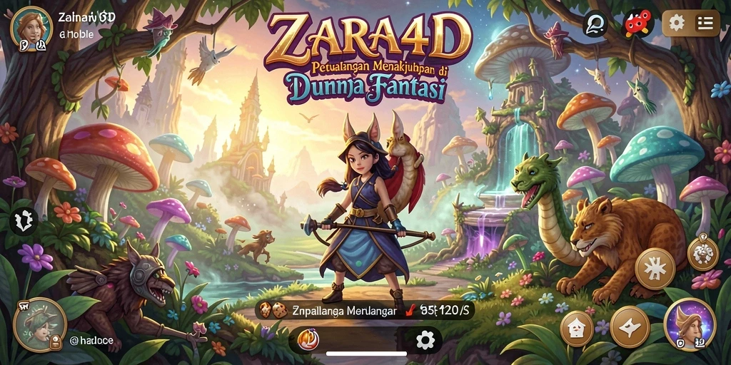 Screenshot gameplay ZARA4D menampilkan petualangan seru di dunia fantasi.